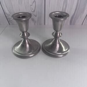 Vintage Pair of Towle Pewter Candlesticks 7698
